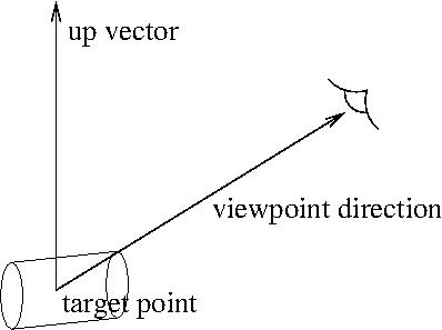 Up-vector and viewpoint direction